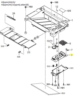 Деталь Kyocera P2235DN (Тех.упаковка) /302RX94030 PARTS PWB P PANEL ASSY SP