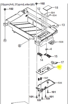 Деталь Kyocera P2235DN (Тех.упаковка) /302RV94100 PARTS PWB L PANEL ASSY SP