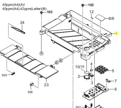 Деталь Kyocera P2235DN (Тех.упаковка) /302RX04011 COVER TOP